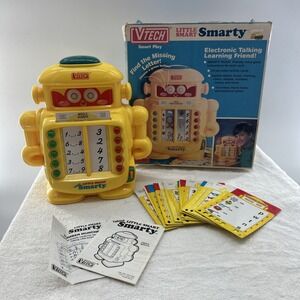 Vintage Vtech Little Smart Smarty Talking Robot 20 Cards (2 Sided) Tested Works